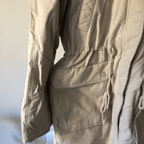 H&M Parka Faux Fur Hooded Y2K Jacket in Tan S - Picture 11 of 16